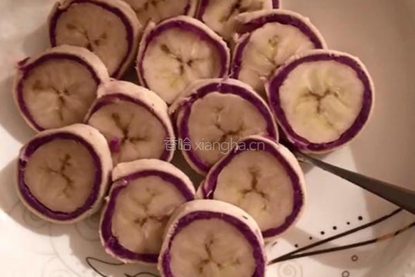紫薯香蕉吐司卷的做法图解6