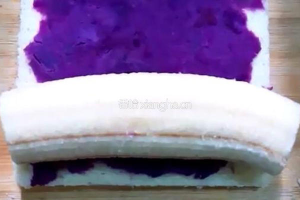 紫薯香蕉吐司卷的做法图解5