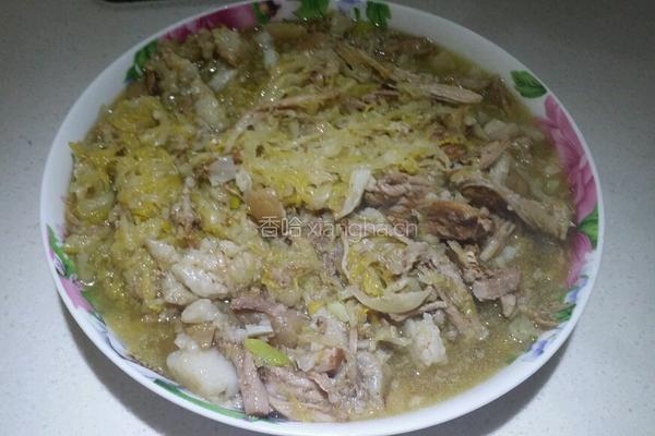 蒸肉炒酸菜的做法图解6
