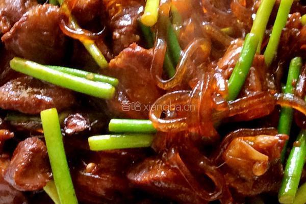 梅花肉烧蒜苔粉条的做法图解13
