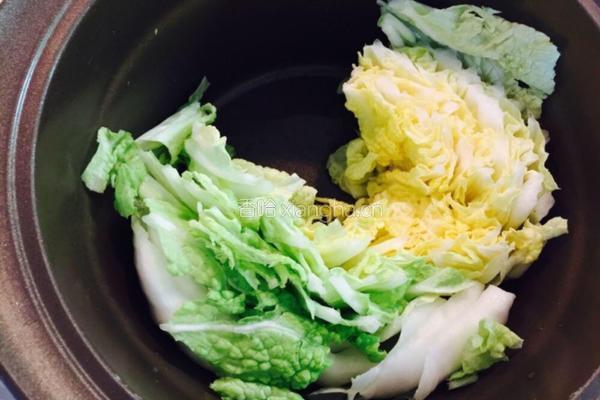 白菜梅花肉千层锅的做法图解3