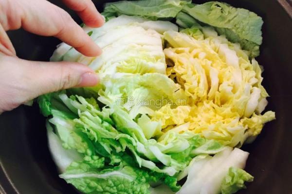 白菜梅花肉千层锅的做法图解4