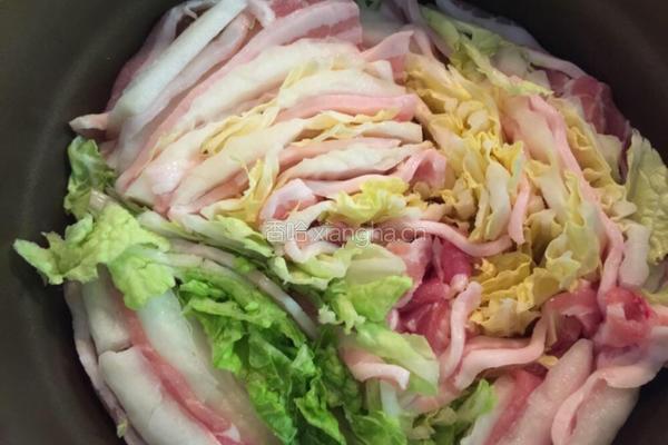 白菜梅花肉千层锅的做法图解6