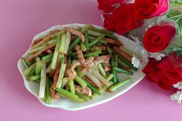 肉丝炒蒜苔的做法图解11
