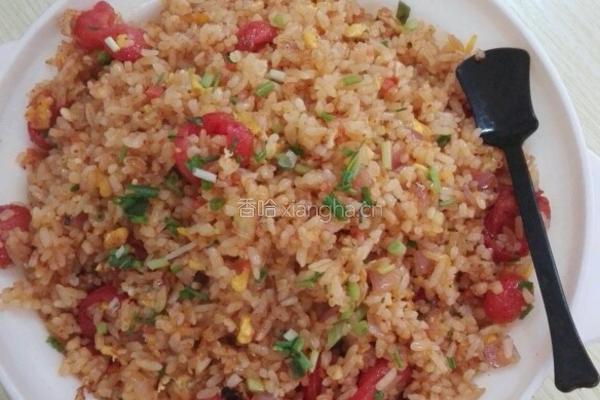 香肠蛋炒饭的做法图解5