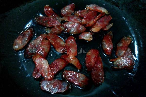 蒜苔炒腊肠的做法图解3
