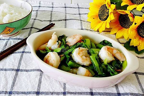 小白菜炒虾仁的做法图解10