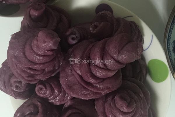 紫薯玫瑰花花卷的做法图解5