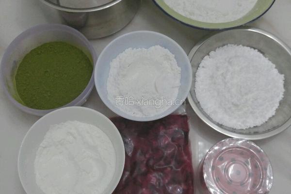 樱花抹茶团子的做法图解1