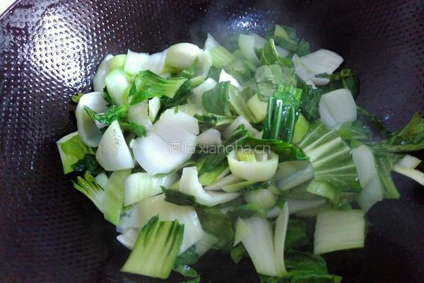 油渣炒青菜的做法图解3