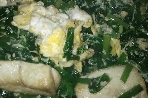 韭菜鸡蛋烧豆腐的做法图解5