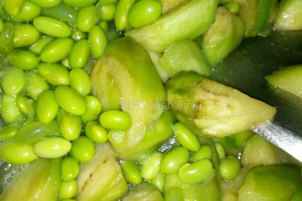 茄子烧毛豆的做法图解6
