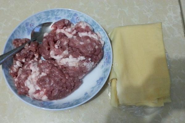 豆皮包肉的做法图解1