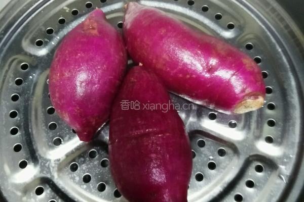 糯米紫薯饼的做法图解1