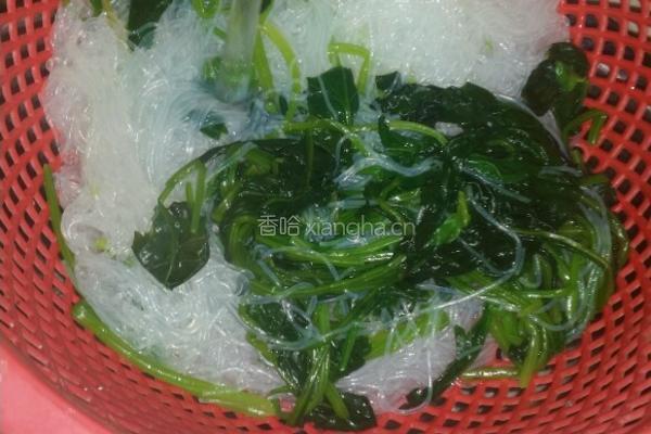 凉拌双椒菠菜粉丝的做法图解7