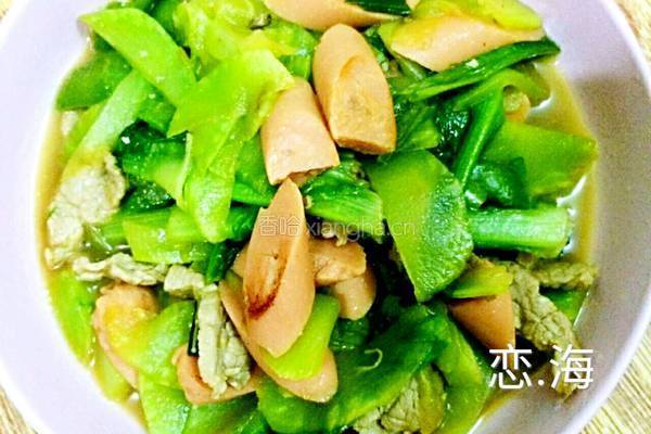 莴苣火腿炒肉的做法图解6
