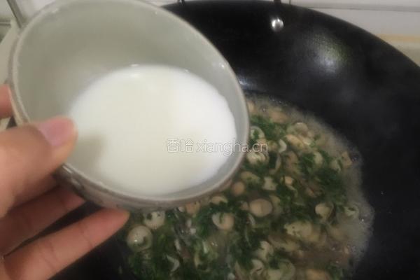 双菇荠菜羹的做法图解9