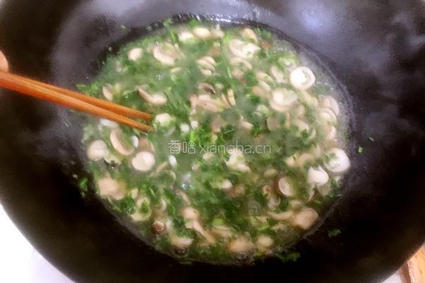 双菇荠菜羹的做法图解10