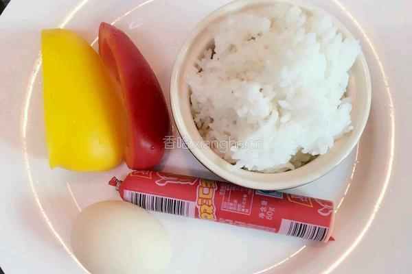 三色炒饭的做法图解1