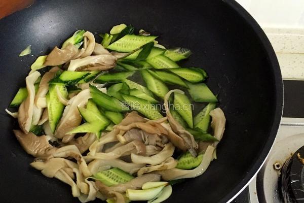 鲜蘑炒黄瓜的做法图解5