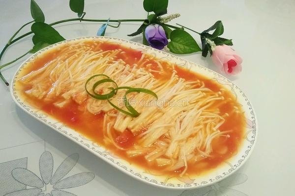 茄汁金针汤的做法图解6