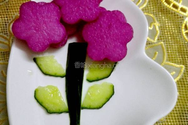 紫甘蓝汁泡白萝卜的做法图解7