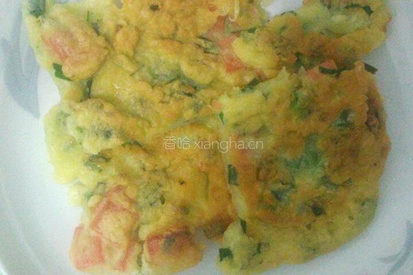 火腿韭菜鸡蛋饼。的做法图解6