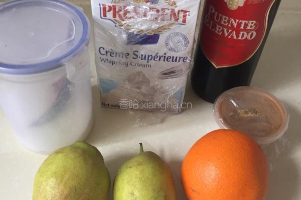 肉桂奶油酒梨的做法图解1
