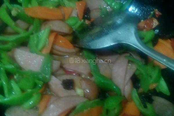 青椒炒火腿的做法图解4