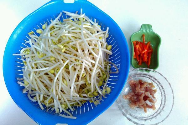 黄豆芽炒肉丝的做法图解1