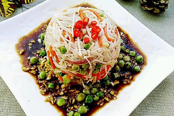 蒜香青豆拌金针菇的做法图解16