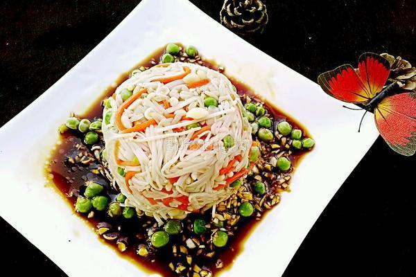 蒜香青豆拌金针菇的做法图解15