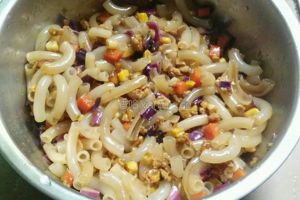 蔬菜肉末拌通心粉的做法图解6