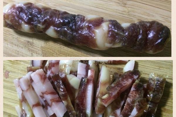 水竹笋炒腊肠的做法图解2