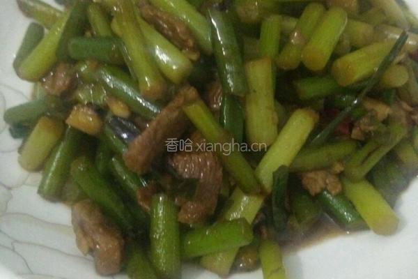 肉片炒蒜薹的做法图解4
