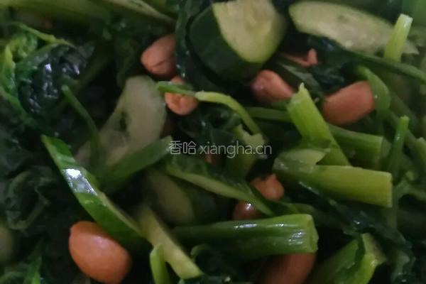 菠菜拌黄瓜花生仁的做法图解5