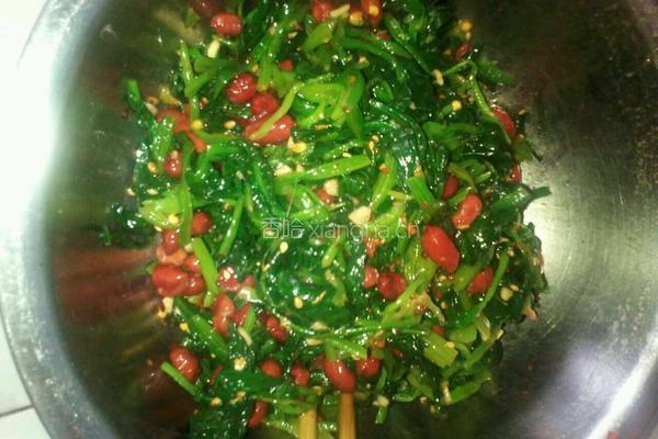 凉拌花生菠菜的做法图解7