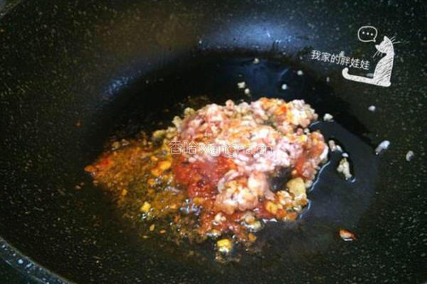 蟹味菇肉末茄条的做法图解5