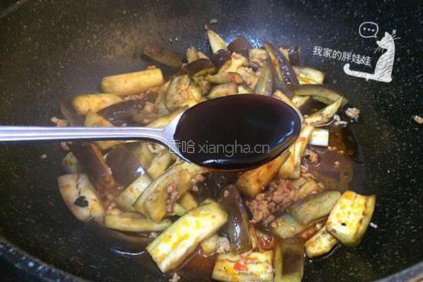 蟹味菇肉末茄条的做法图解7