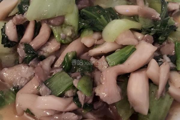 青菜炒香菇的做法图解1