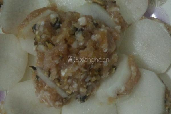 清蒸萝卜酿的做法图解3