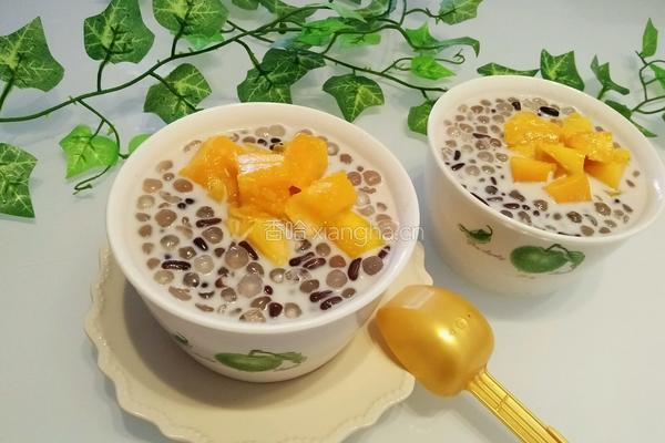 芒果蜜豆牛奶西米露的做法图解15