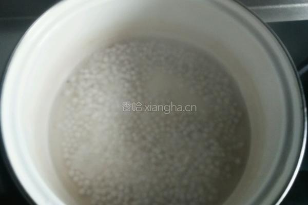 芒果蜜豆牛奶西米露的做法图解4