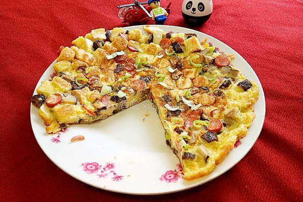 馒头丁鸡蛋饼的做法图解7