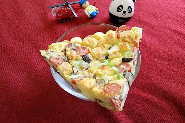 馒头丁鸡蛋饼的做法图解8