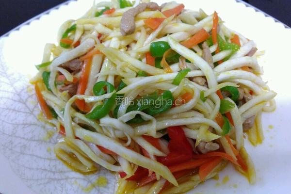 茭白炒肉丝的做法图解6
