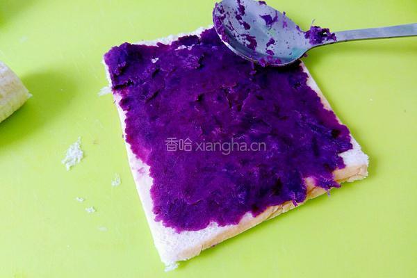 土司香蕉紫薯卷的做法图解8