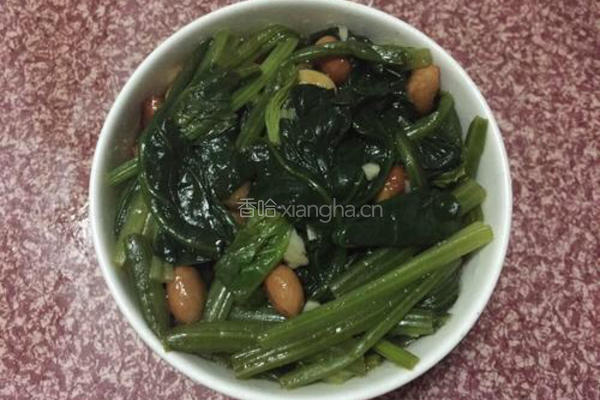 菠菜陈醋花生米的做法图解11