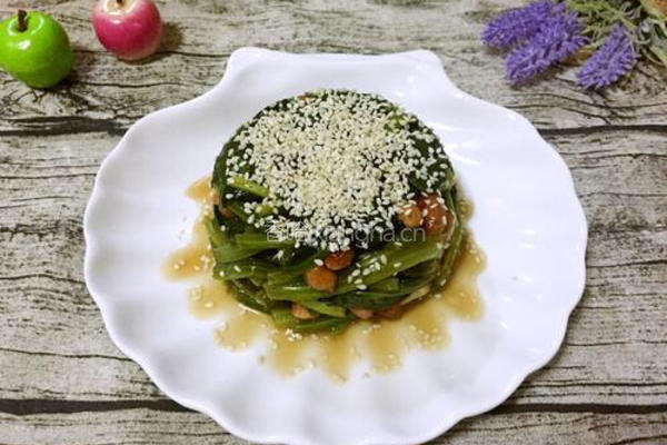 菠菜陈醋花生米的做法图解15