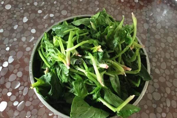 蒜泥菠菜拌沙蚬子肉的做法图解8